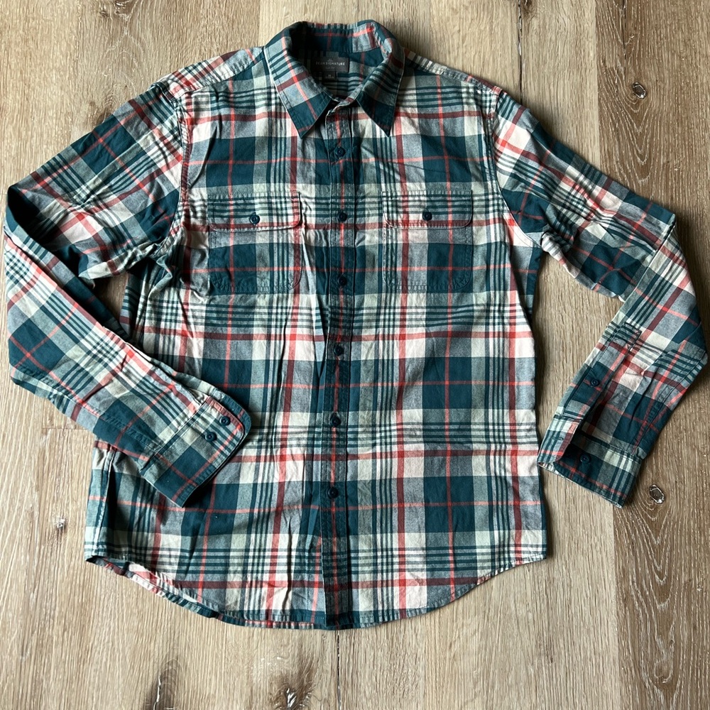 LLBean Mens Plaid Shirt - size M - Great Condition